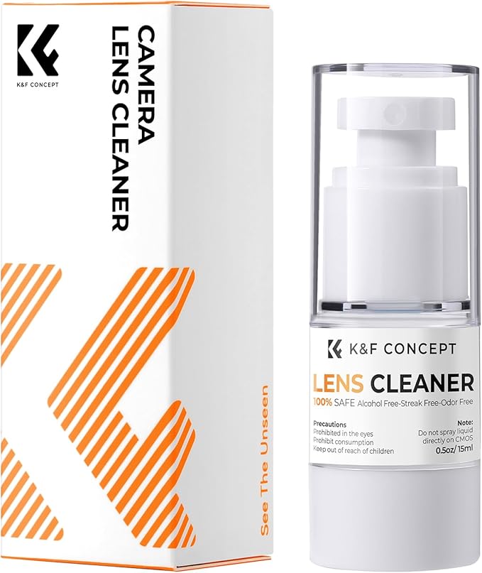 K&F Concept Spray and Microfiber Lens Cleaner Care Kit, Non-Flammable Camera Lens Cleaner and Digital Sensor Cleaning Solution,for Coated Lenses, Binoculars, Scopes, Cameras, and Glasses-DeskLoop Office