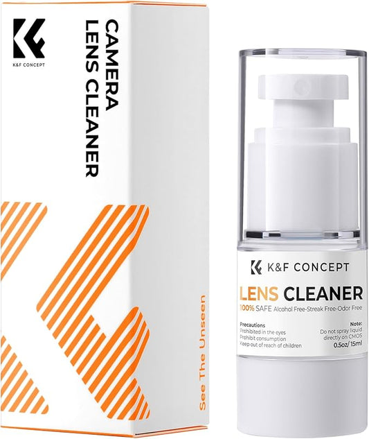 K&F Concept Spray and Microfiber Lens Cleaner Care Kit, Non-Flammable Camera Lens Cleaner and Digital Sensor Cleaning Solution,for Coated Lenses, Binoculars, Scopes, Cameras, and Glasses-DeskLoop Office