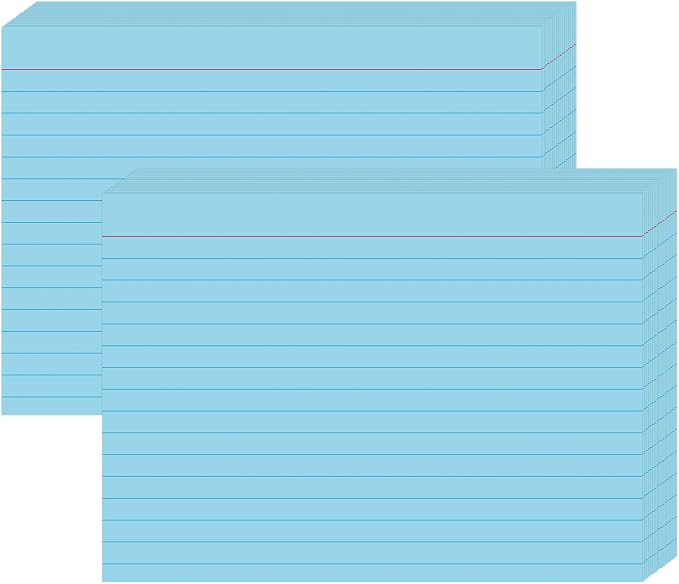 5x7 Index Cards, Heavyweight 160gsm Blue Note Cards by KTFNOMES
