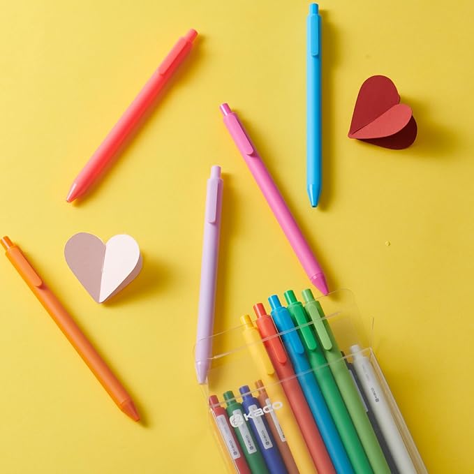 Kaco PURE Colored Gel Pens 0.5mm 20 Pieces Set Colorful Multi-color Ink Fine Point Comfort Grip Quick Drying Pens for Journaling Note Taking-DeskLoop Office