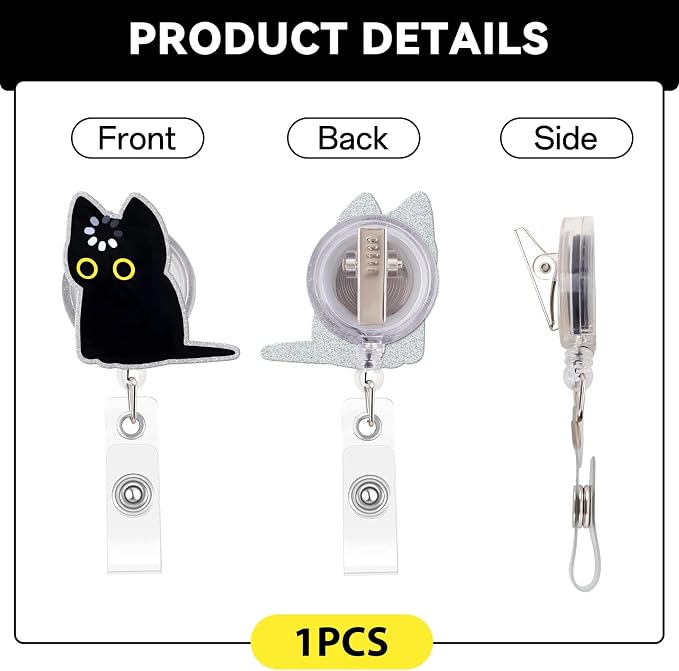 Funny Nurse Badge Reel, Cute Cat Holder - Image 4