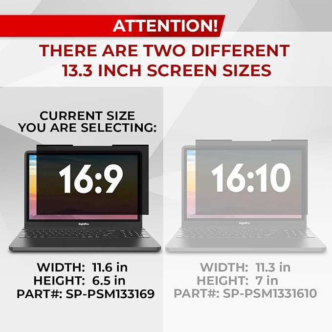 SightPro Magnetic Laptop Privacy Screen 13.3 Inch 16:9 - Image 3