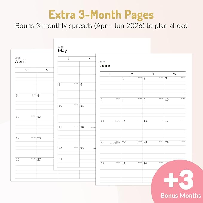 Forvencer Academic Planner 2026-2027, Hardcover Calendar Planner Weekly & - Image 4