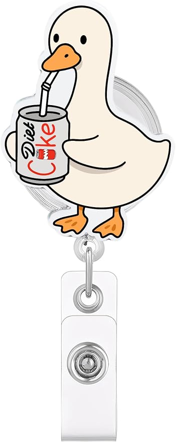 Funny Goose Badge Reel, Silly Drink Humor Badge Holder by JAROLYDIAN