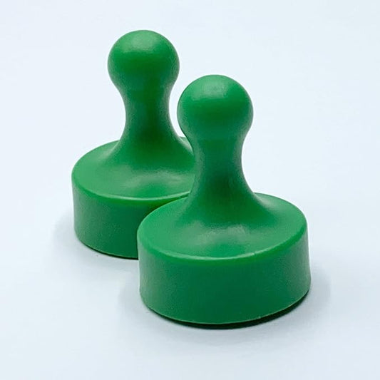 GLASSBOARD STUDIO Powerful Neodymium Magnets, Pawn-Shaped - Strong Fridge/Refrigerator and Whiteboard Magnet, Ideal for Office, Kitchen, Crafts - Rare Earth, Heavy Duty (2, Green)-DeskLoop Office