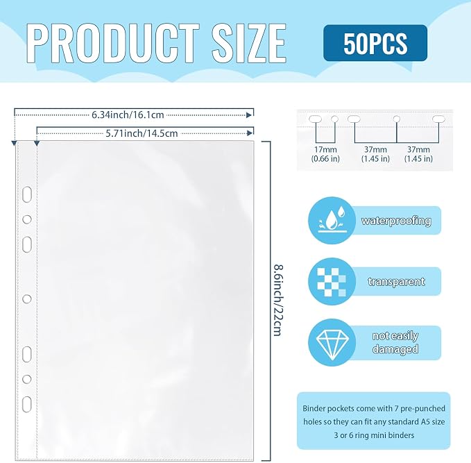 VOKOY 50 Pack 5.5x8.5 Inch Sheet Protectors - Image 2