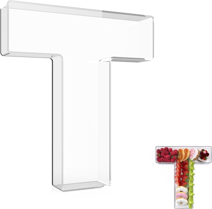 13.8" Extra Large Acrylic Letter Charcuterie Board Box, Reusable Fillable by RUFHVTY