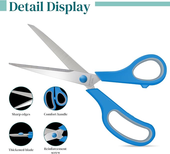 6 Packs Sewing Craft Scissors Bulk, Stainless Steel Shears - Image 3