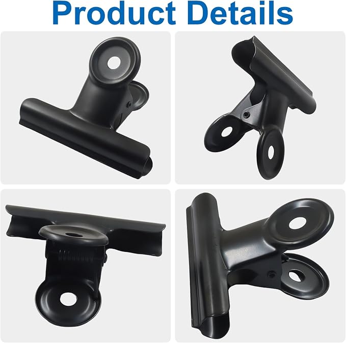 10 Pack Antique Black Bulldog Clips - 63mm Small Metal Paper Clips Clamps - Image 4