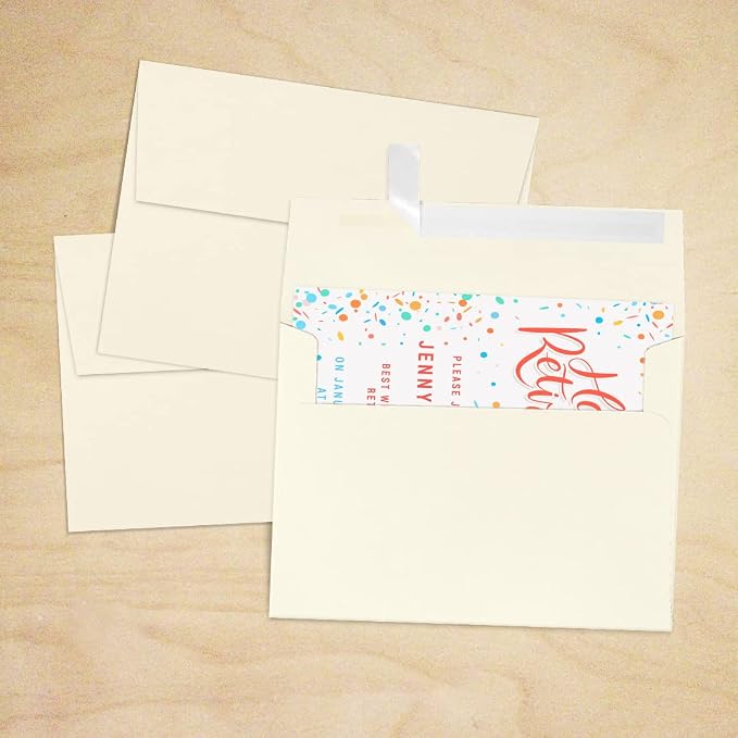 LUXPaper A7 Invitation Envelopes | Peel & Press | 5 1/4" x 7 1/4" | Natural | - Image 7