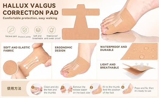 60PCS Pre‑Cut Bunion Corrector Kinesiology Tape– Elastic, Breathable & - Image 9