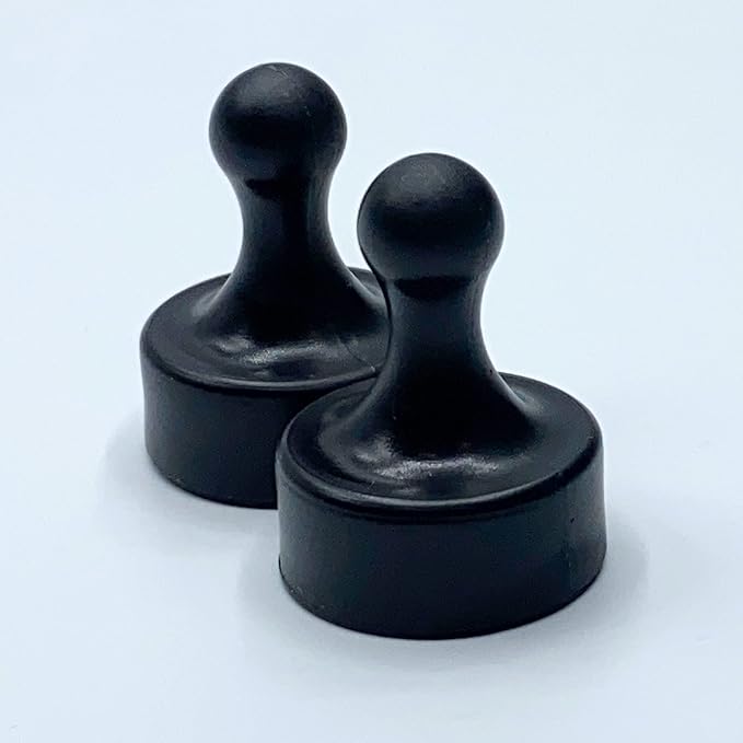 GLASSBOARD STUDIO Powerful Neodymium Magnets, Pawn-Shaped - Strong Fridge/Refrigerator and Whiteboard Magnet, Ideal for Office, Kitchen, Crafts - Rare Earth, Heavy Duty (2, Black)-DeskLoop Office