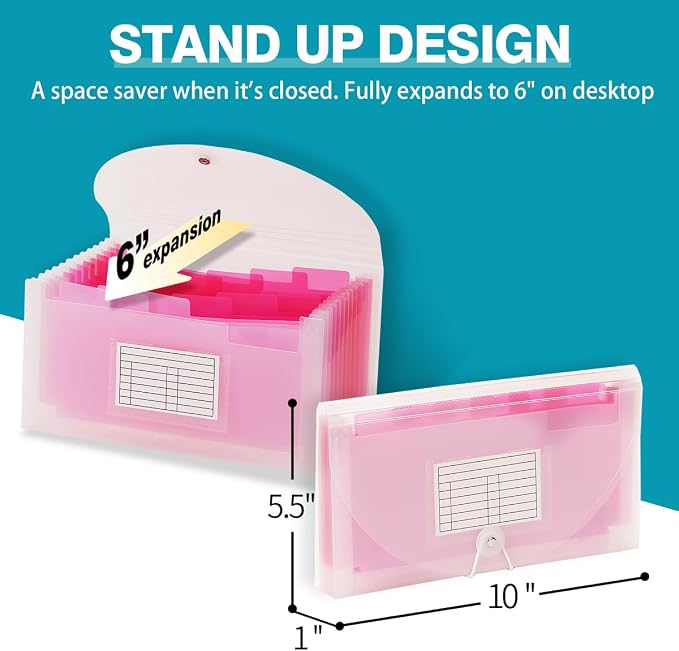 H4D Check Size 13 Pocket Expanding File Folder, Accordion File Organizer Wallet - Image 2