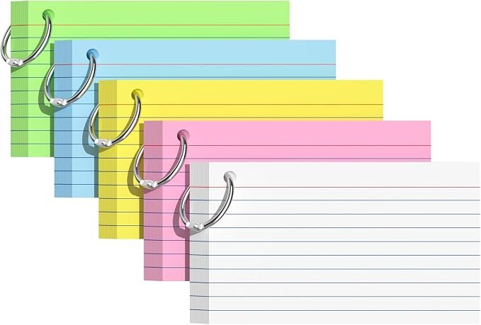 Index Cards 3x5 Inches, Colored Flash Cards by Glyanlee