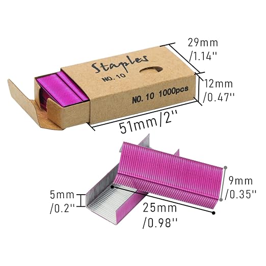 NatSumeBasics 4000 Rose Red Staples #10 Colored Staples - Image 6