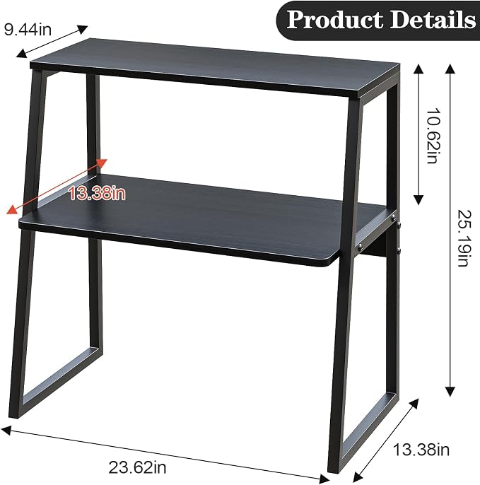 Arbuxzuy Printer Stand, Desktop Printer Shelf, 3 Tier Desk Shelf - Image 2