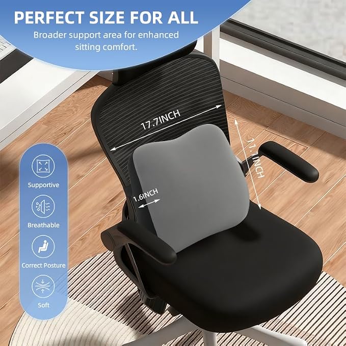 Lumbar Support Pillow for Office Chair, Memory Foam Lumbar Pillow for Lower - Image 7