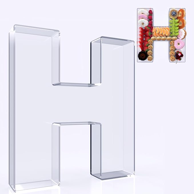 11" Acrylic Letter Charcuterie Box, Reusable Fillable Alphabet Number Shaped by RUFHVTY