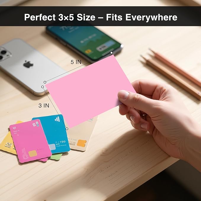 300 Count Blank Index Cards 3x5 Inch Colored Flash Cards Thick Cardstock - Image 4
