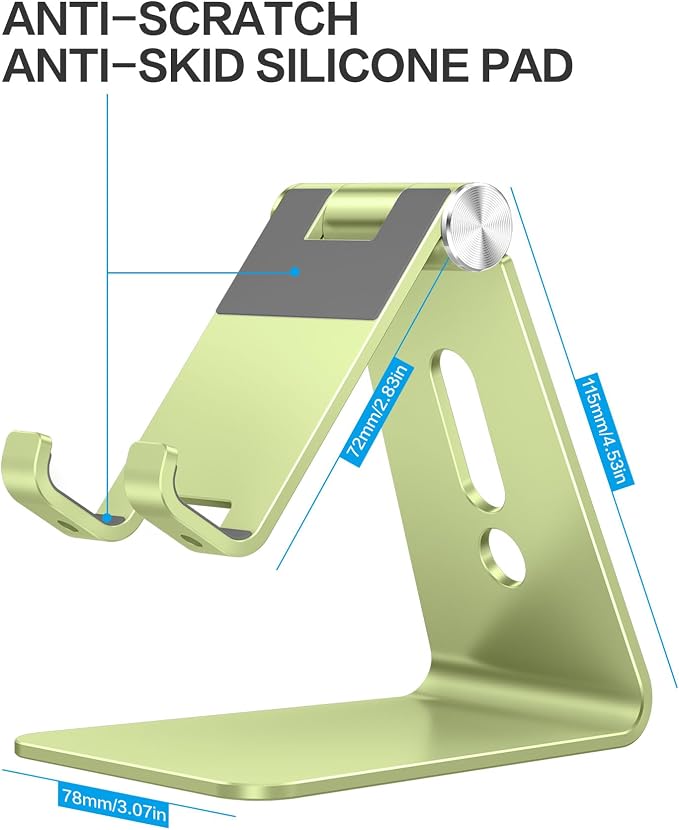 OMOTON Adjustable Cell Phone Stand, C2 Aluminum Desktop Phone Dock Holder - Image 2