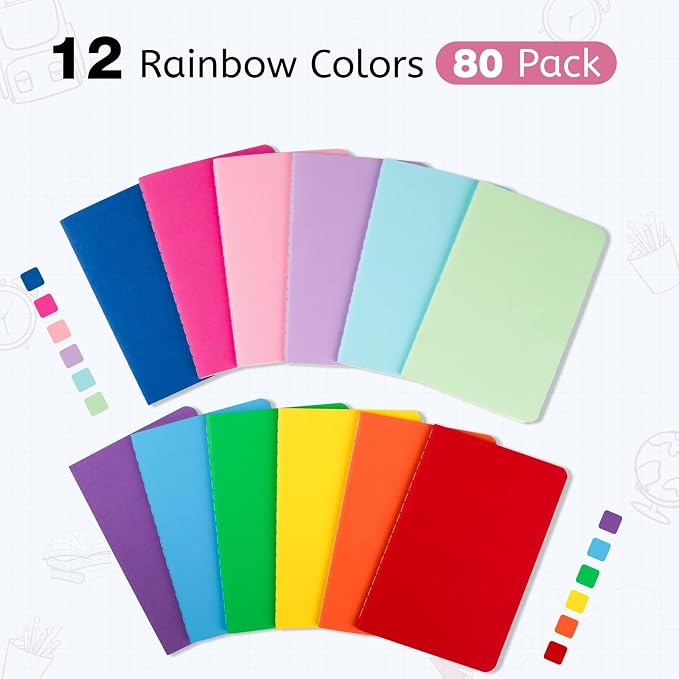 Oucaru 80 Pack Small Pocket Notebook, Mini Blank Notebook 3.5 x 5.5 Inches - Image 3