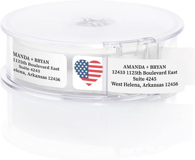 American Flag Heart Rolled Address Labels/Roll of 250 Personalized Return - Image 2