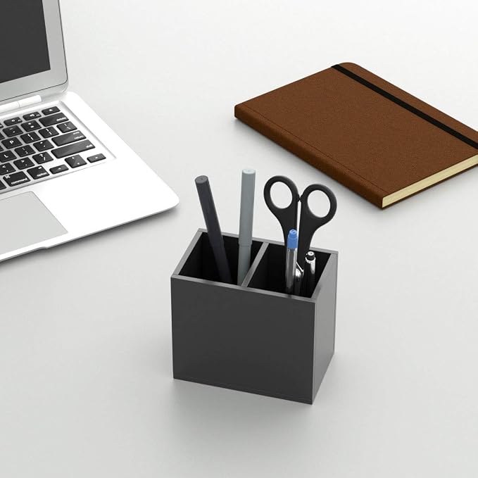 NIUBEE Acrylic Pen Holder 2 Compartments - Image 3