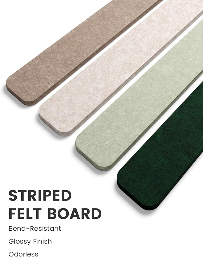 Fluxynara Cork Board Alternative Felt Strip Board 5-Pack 13"x2", Office Pin - Image 3