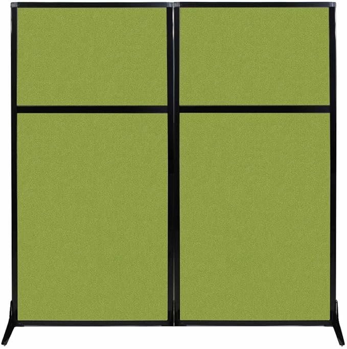 Versare Workstation Partition | Portable Wall Divider | Modern Office Cubicle | Free Standing Privacy Screen | Flexible Work Space | 66" x 70" Lime Green Fabric Panels-DeskLoop Office