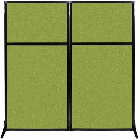 Versare Workstation Partition | Portable Wall Divider | Modern Office Cubicle | Free Standing Privacy Screen | Flexible Work Space | 66" x 70" Lime Green Fabric Panels-DeskLoop Office