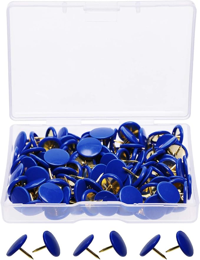 Tupalizy 120PCS Flat Plastic Round Head Map Thumb Tacks Push Pins by Tupalizy