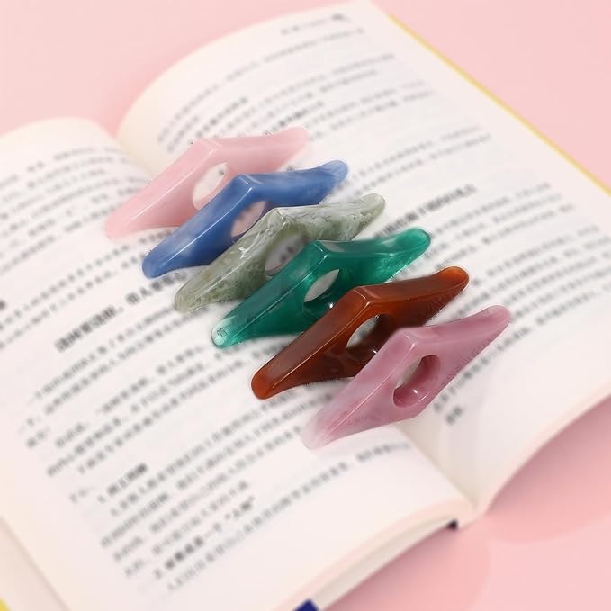Kartterfly Thumb Page Holder, 2 Pack Energy Pattern Blue Green Book Markers | - Image 2