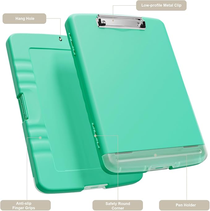 Piasoenc Clipboard with Storage, 8.5 x 11 Organization Box with Pen Holder and - Image 2
