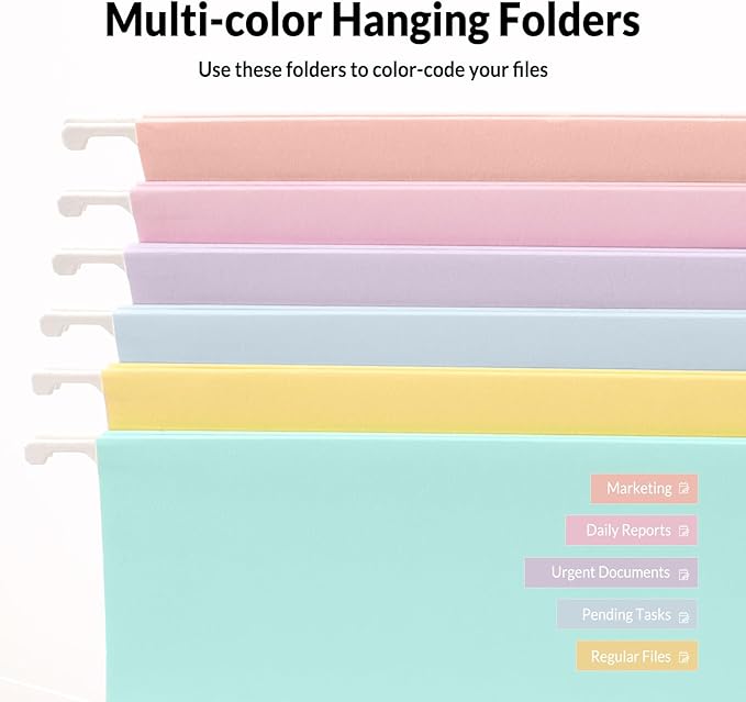SUNEE 6 Pack Hanging File Folders, Hanging File Folders Letter Size - Image 4