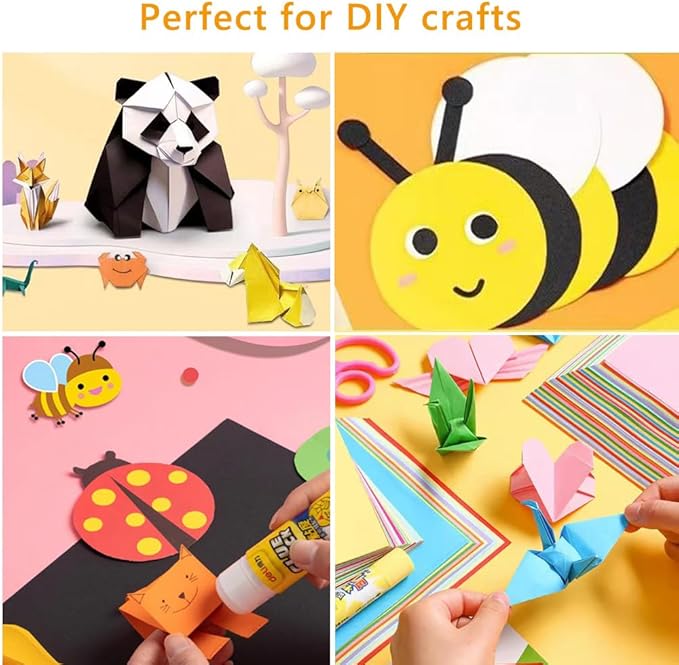 A4 Origami Paper White 100 Sheets, 8.27×11.7 inch Double Sided Color Easy Fold Big Origami Paper A4 Colored Copy Papers Thin 70gsm for Beginners, DIY handwork Art and Craft Projects (210 x 297 mm)-DeskLoop Office