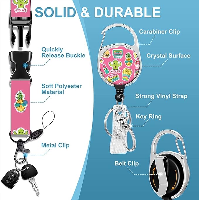 Badge Lanyard, Retractable Badge Holder - Image 3