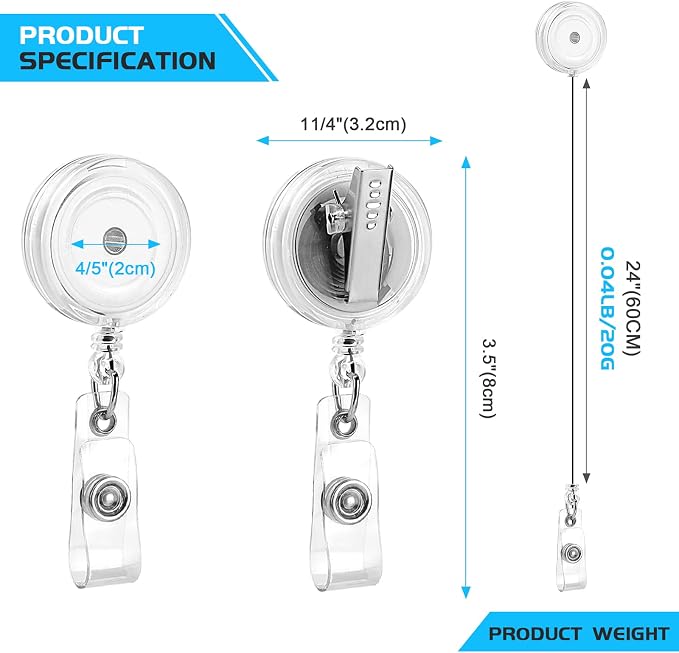 50 Pack Badge Reels Retractable - Image 3