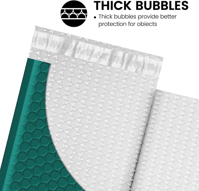Fuxury Bubble Mailers 4x8" 800 Pack Forest Green Bubble Mailer Bulk Usable Size - Image 3