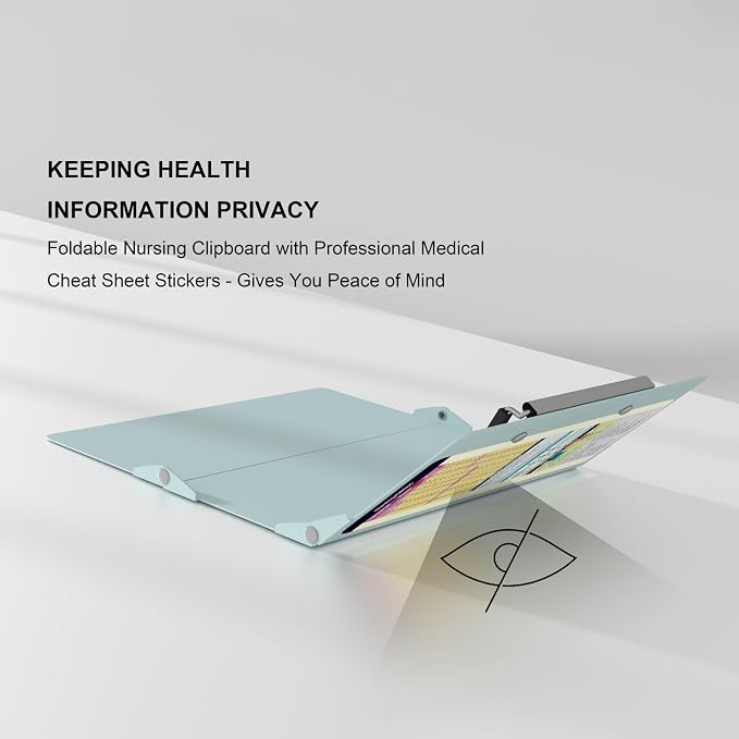 Nursing Clipboard Foldable Pocket Size-Nursing Edition Cheat Sheets Aluminum 3 - Image 6