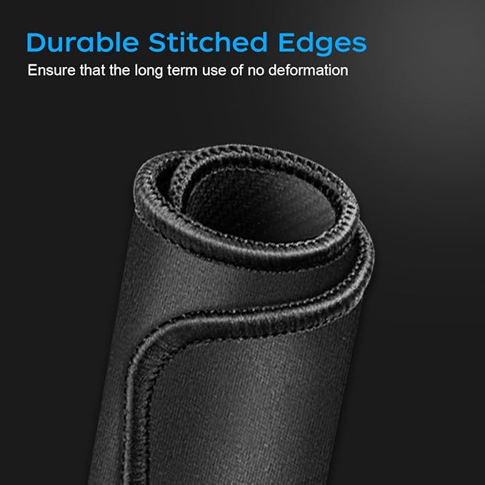 3 Pack Standard Mouse Pad with Stitched Edges, 10.3 x 8.3 in Black | Anti-Fray - Image 2