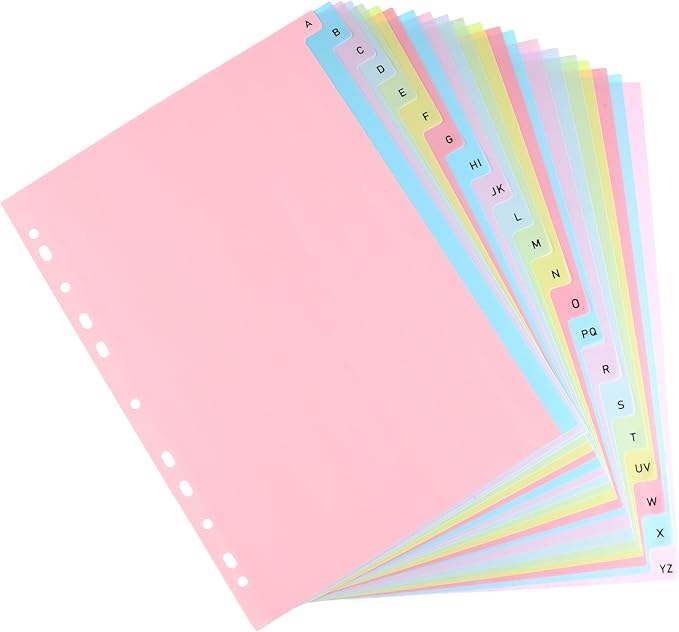 21-Tab A-Z Alphabet Binder Dividers by Prudiut