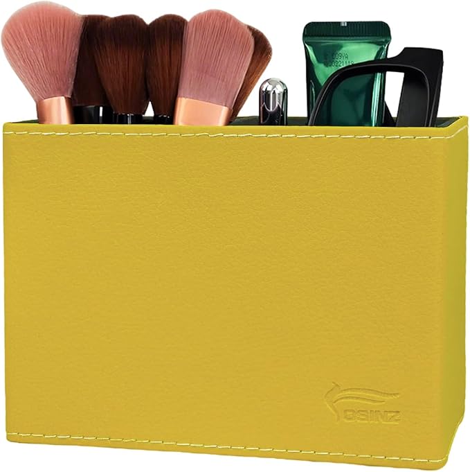 Pen Pencil Holder Cup Container PU Leather Desk Organizer Stand Decor Brush - Image 7