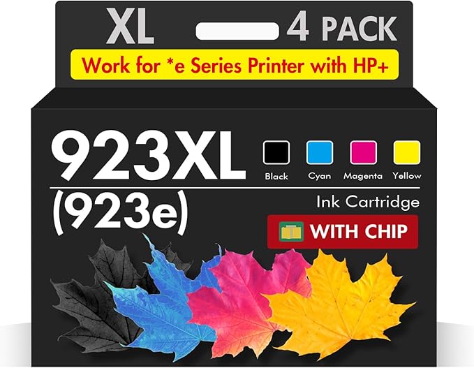 923XL 923 8130e Ink Cartridges Combo Pack: Replacement for HP 923e 923XL 923 Ink Cartridges for HP Printers OfficeJet Pro 8130e 8135e 8138e 8139e 9130 8122e 8120 8124e 8125e 8132e Printer-DeskLoop Office