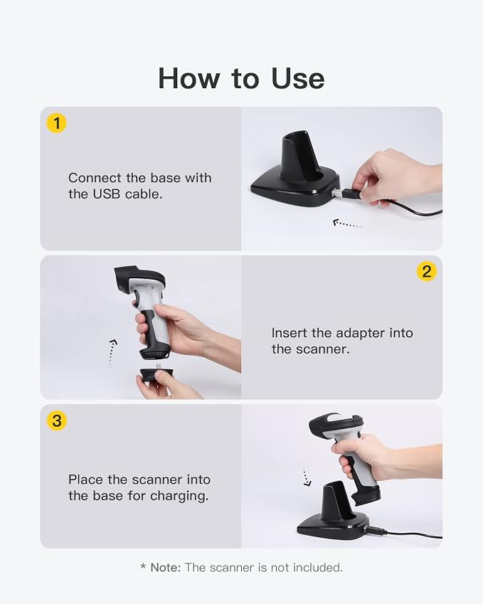 Inateck Barcode Scanner Charging Base, Suitable - Image 3