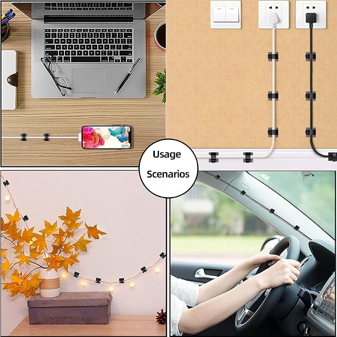 ITUGOU 100 PCS Cable Clips Cord Organizer, Wire Holder - Image 7