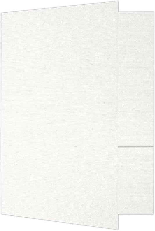 LUXPaper 9" x 12" Presentation Folders | Two Pocket | White Linen | 100lb. by LUXPaper