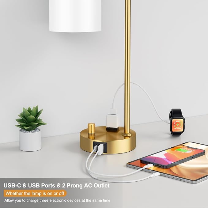 Innqoo Gold Lamp for Bedroom - Image 3