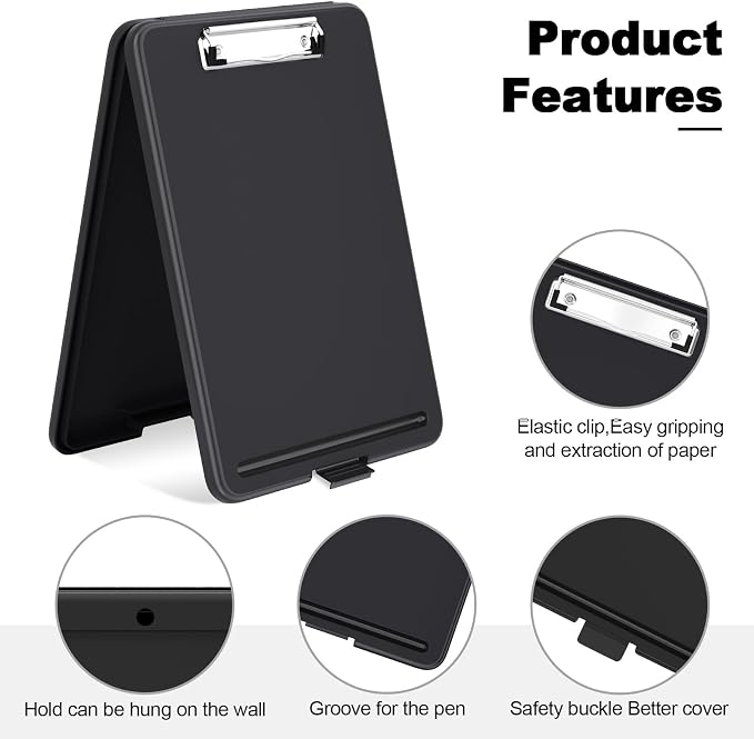Hongri Clipboard with Storage, 8.5 x 11 Clip Board Foldable, Size 13.4 x 9.4 X - Image 3