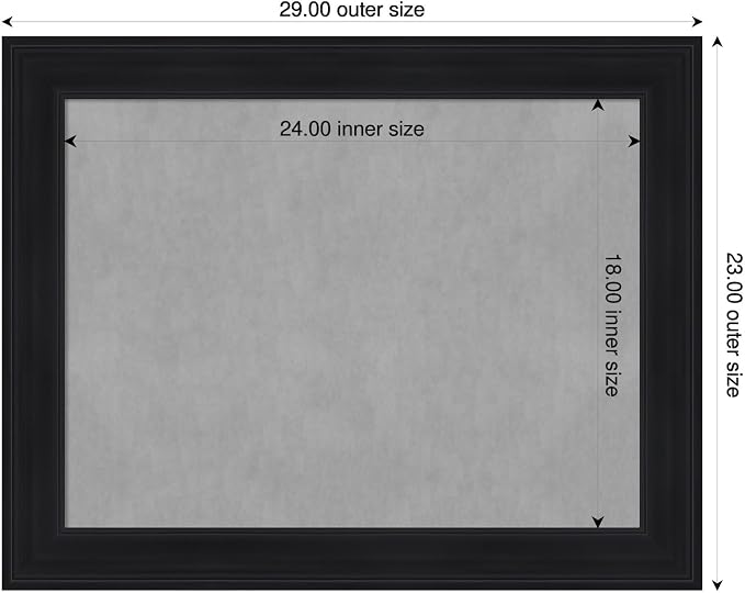 Amanti Art Black Framed Magnetic Board 23x29 Medium Vision Board - Image 2