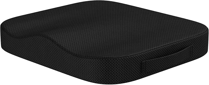 Portable Seat Cushion for Office Soft Memory Foam Seat Cushion Non Slip Bottom by Cozy+BoSpin